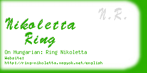 nikoletta ring business card